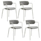 Contemporary Metal Dining Room Chairs Open Back Dining Side Arm Chair for Home Use Light Gray 4 Piece Set Clearhalo ' kitchen&dining_furn' 'Dining Chairs' 'Dining Tables & Seating' 'dining_chair' 'furn' 'furn_dining_chair' 'Furniture' 'furniture_dining_chair' 'Kitchen & Dining Furniture' 'kitchen' 3853942