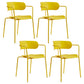 Contemporary Metal Dining Room Chairs Open Back Dining Side Arm Chair for Home Use Yellow 4 Piece Set Clearhalo ' kitchen&dining_furn' 'Dining Chairs' 'Dining Tables & Seating' 'dining_chair' 'furn' 'furn_dining_chair' 'Furniture' 'furniture_dining_chair' 'Kitchen & Dining Furniture' 'kitchen' 3853945