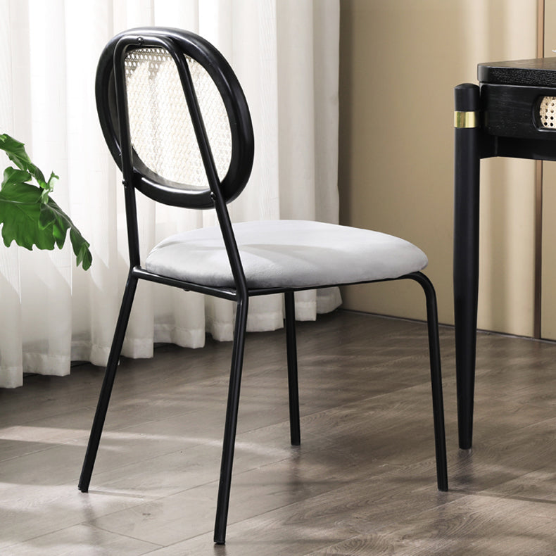 Open Back Armless Dining Chairs Upholstered Side Chair with Metal Legs Clearhalo ' kitchen&dining_furn' 'Dining Chairs' 'Dining Tables & Seating' 'dining_chair' 'furn' 'furn_dining_chair' 'Furniture' 'furniture_dining_chair' 'Kitchen & Dining Furniture' 'kitchen' 3853953