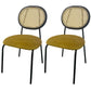 Open Back Armless Dining Chairs Upholstered Side Chair with Metal Legs Yellow 2 Piece Set Clearhalo ' kitchen&dining_furn' 'Dining Chairs' 'Dining Tables & Seating' 'dining_chair' 'furn' 'furn_dining_chair' 'Furniture' 'furniture_dining_chair' 'Kitchen & Dining Furniture' 'kitchen' 3853957
