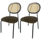 Open Back Armless Dining Chairs Upholstered Side Chair with Metal Legs Brown 2 Piece Set Clearhalo ' kitchen&dining_furn' 'Dining Chairs' 'Dining Tables & Seating' 'dining_chair' 'furn' 'furn_dining_chair' 'Furniture' 'furniture_dining_chair' 'Kitchen & Dining Furniture' 'kitchen' 3853972