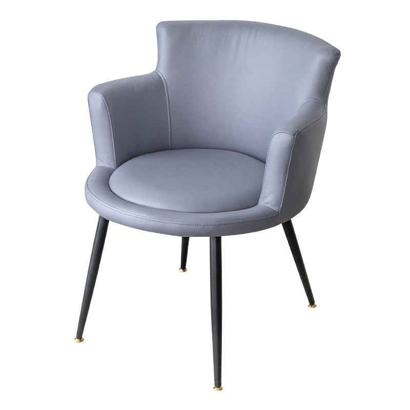 Contemporary Style Upholstered Single Side Chair Solid Back Arm Dining Chair Grey Clearhalo ' kitchen&dining_furn' 'Dining Chairs' 'Dining Tables & Seating' 'dining_chair' 'furn' 'furn_dining_chair' 'Furniture' 'furniture_dining_chair' 'Kitchen & Dining Furniture' 'kitchen' 3853976