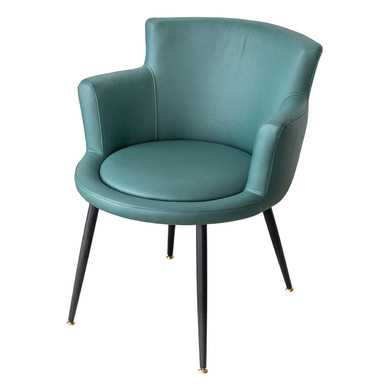 Contemporary Style Upholstered Single Side Chair Solid Back Arm Dining Chair Green Clearhalo ' kitchen&dining_furn' 'Dining Chairs' 'Dining Tables & Seating' 'dining_chair' 'furn' 'furn_dining_chair' 'Furniture' 'furniture_dining_chair' 'Kitchen & Dining Furniture' 'kitchen' 3853978