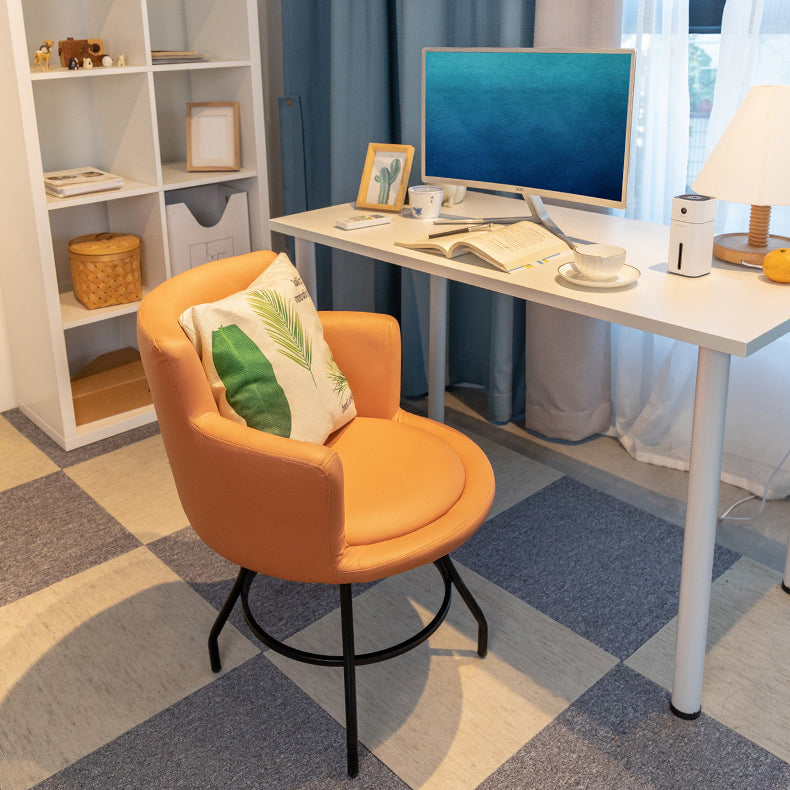 Contemporary Style Upholstered Single Side Chair Solid Back Arm Dining Chair Clearhalo ' kitchen&dining_furn' 'Dining Chairs' 'Dining Tables & Seating' 'dining_chair' 'furn' 'furn_dining_chair' 'Furniture' 'furniture_dining_chair' 'Kitchen & Dining Furniture' 'kitchen' 3853981