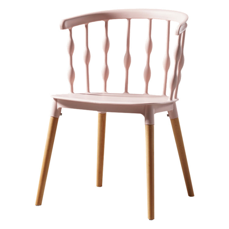 Contemporary Style Dining Room Chairs Plastic Armless Chairs with Wooden Legs Clearhalo ' kitchen&dining_furn' 'Dining Chairs' 'Dining Tables & Seating' 'dining_chair' 'furn' 'furn_dining_chair' 'Furniture' 'furniture_dining_chair' 'Kitchen & Dining Furniture' 'kitchen' 3853999