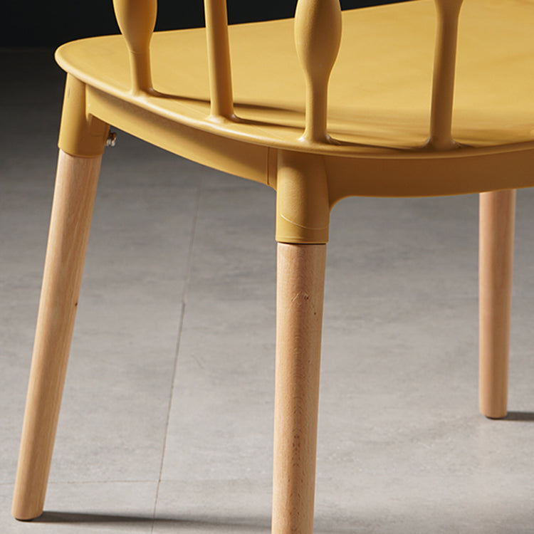 Contemporary Style Dining Room Chairs Plastic Armless Chairs with Wooden Legs Clearhalo ' kitchen&dining_furn' 'Dining Chairs' 'Dining Tables & Seating' 'dining_chair' 'furn' 'furn_dining_chair' 'Furniture' 'furniture_dining_chair' 'Kitchen & Dining Furniture' 'kitchen' 3854001