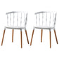 Contemporary Style Dining Room Chairs Plastic Armless Chairs with Wooden Legs White 2 Piece Set Clearhalo ' kitchen&dining_furn' 'Dining Chairs' 'Dining Tables & Seating' 'dining_chair' 'furn' 'furn_dining_chair' 'Furniture' 'furniture_dining_chair' 'Kitchen & Dining Furniture' 'kitchen' 3854004