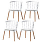 Contemporary Style Dining Room Chairs Plastic Armless Chairs with Wooden Legs White 4 Piece Set Clearhalo ' kitchen&dining_furn' 'Dining Chairs' 'Dining Tables & Seating' 'dining_chair' 'furn' 'furn_dining_chair' 'Furniture' 'furniture_dining_chair' 'Kitchen & Dining Furniture' 'kitchen' 3854006