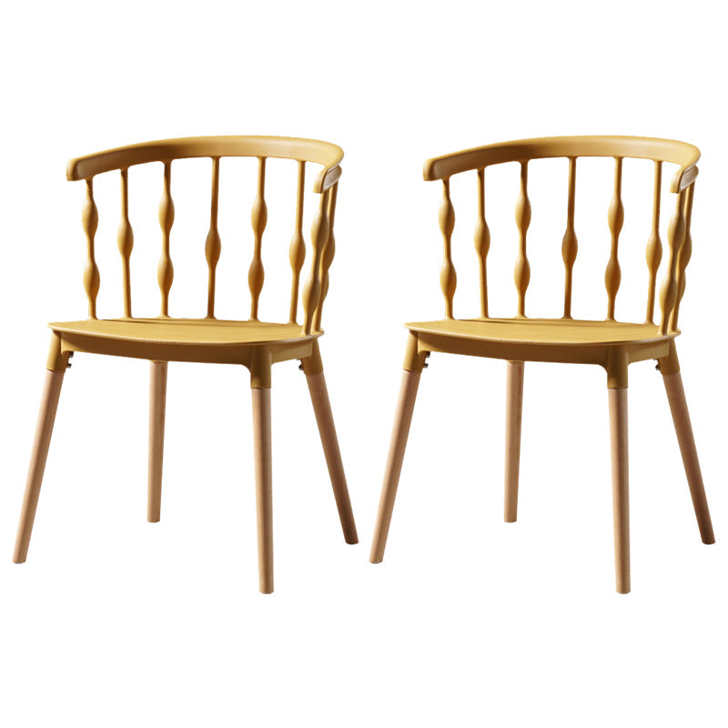 Contemporary Style Dining Room Chairs Plastic Armless Chairs with Wooden Legs Ginger 2 Piece Set Clearhalo ' kitchen&dining_furn' 'Dining Chairs' 'Dining Tables & Seating' 'dining_chair' 'furn' 'furn_dining_chair' 'Furniture' 'furniture_dining_chair' 'Kitchen & Dining Furniture' 'kitchen' 3854011