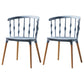 Contemporary Style Dining Room Chairs Plastic Armless Chairs with Wooden Legs Blue 2 Piece Set Clearhalo ' kitchen&dining_furn' 'Dining Chairs' 'Dining Tables & Seating' 'dining_chair' 'furn' 'furn_dining_chair' 'Furniture' 'furniture_dining_chair' 'Kitchen & Dining Furniture' 'kitchen' 3854020