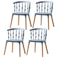 Contemporary Style Dining Room Chairs Plastic Armless Chairs with Wooden Legs Blue 4 Piece Set Clearhalo ' kitchen&dining_furn' 'Dining Chairs' 'Dining Tables & Seating' 'dining_chair' 'furn' 'furn_dining_chair' 'Furniture' 'furniture_dining_chair' 'Kitchen & Dining Furniture' 'kitchen' 3854021