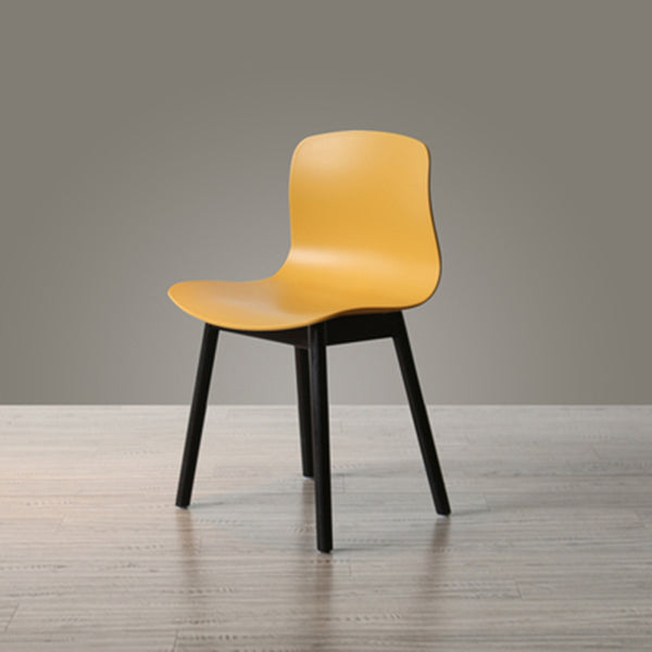 Modern Style Beech Wood Chair Kitchen Dining Room Solid Back Side Chairs Yellow 1 Piece Black Clearhalo ' kitchen&dining_furn' 'Dining Chairs' 'Dining Tables & Seating' 'dining_chair' 'furn' 'furn_dining_chair' 'Furniture' 'furniture_dining_chair' 'Kitchen & Dining Furniture' 'kitchen' 3854034
