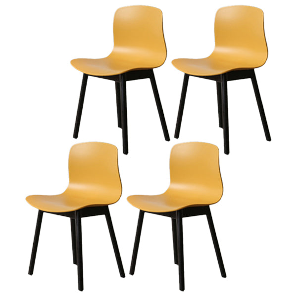 Modern Style Beech Wood Chair Kitchen Dining Room Solid Back Side Chairs Yellow 4 Piece Set Black Clearhalo ' kitchen&dining_furn' 'Dining Chairs' 'Dining Tables & Seating' 'dining_chair' 'furn' 'furn_dining_chair' 'Furniture' 'furniture_dining_chair' 'Kitchen & Dining Furniture' 'kitchen' 3854039