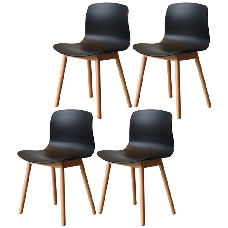 Modern Style Beech Wood Chair Kitchen Dining Room Solid Back Side Chairs Black 4 Piece Set Natural Wood Clearhalo ' kitchen&dining_furn' 'Dining Chairs' 'Dining Tables & Seating' 'dining_chair' 'furn' 'furn_dining_chair' 'Furniture' 'furniture_dining_chair' 'Kitchen & Dining Furniture' 'kitchen' 3854045