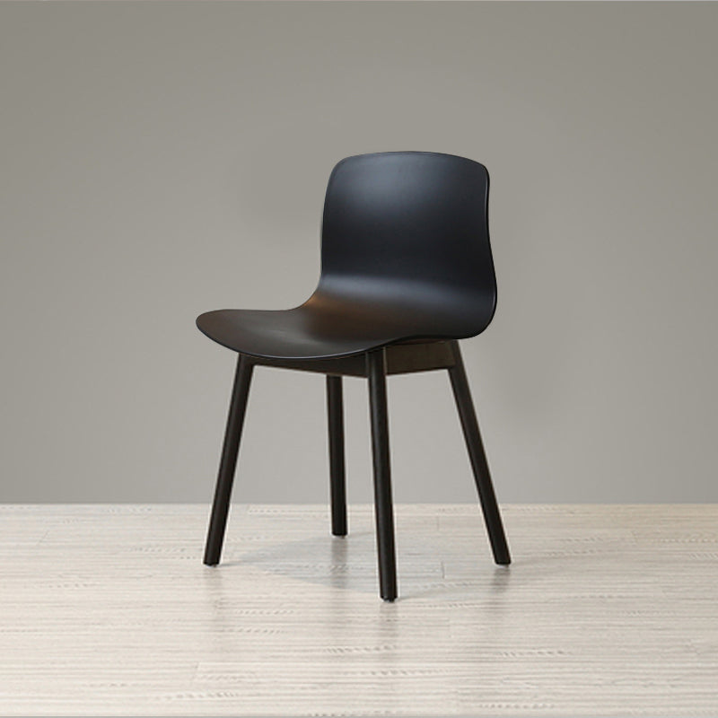 Modern Style Beech Wood Chair Kitchen Dining Room Solid Back Side Chairs Black 1 Piece Black Clearhalo ' kitchen&dining_furn' 'Dining Chairs' 'Dining Tables & Seating' 'dining_chair' 'furn' 'furn_dining_chair' 'Furniture' 'furniture_dining_chair' 'Kitchen & Dining Furniture' 'kitchen' 3854046