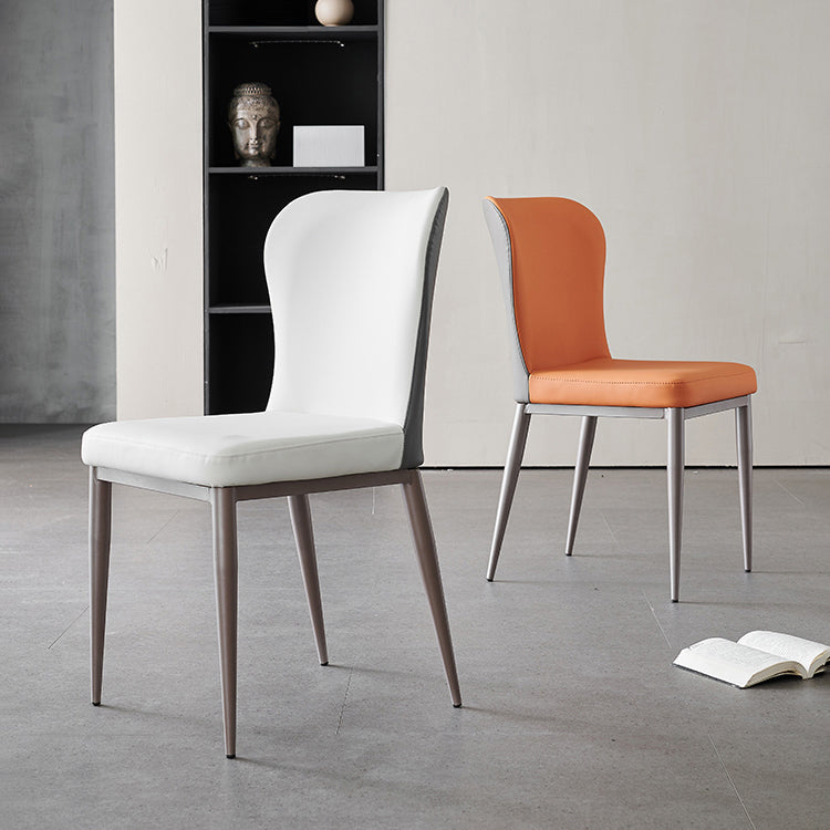 Contemporary Style Metal Dining Chair Wingback Side Armless Chairs (Set of 2) Clearhalo ' kitchen&dining_furn' 'Dining Chairs' 'Dining Tables & Seating' 'dining_chair' 'furn' 'furn_dining_chair' 'Furniture' 'furniture_dining_chair' 'Kitchen & Dining Furniture' 'kitchen' 3854068