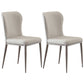Contemporary Style Metal Dining Chair Wingback Side Armless Chairs (Set of 2) Grey Clearhalo ' kitchen&dining_furn' 'Dining Chairs' 'Dining Tables & Seating' 'dining_chair' 'furn' 'furn_dining_chair' 'Furniture' 'furniture_dining_chair' 'Kitchen & Dining Furniture' 'kitchen' 3854071