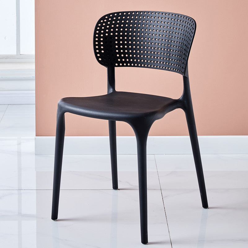 Modern Indoor-Outdoor Plastic Dining Armchair Home Open Back Dining Side Chair Black 1 Piece Clearhalo ' kitchen&dining_furn' 'Dining Chairs' 'Dining Tables & Seating' 'dining_chair' 'furn' 'furn_dining_chair' 'Furniture' 'furniture_dining_chair' 'Kitchen & Dining Furniture' 'kitchen' 3854078