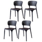 Modern Indoor-Outdoor Plastic Dining Armchair Home Open Back Dining Side Chair Black 4 Piece Set Clearhalo ' kitchen&dining_furn' 'Dining Chairs' 'Dining Tables & Seating' 'dining_chair' 'furn' 'furn_dining_chair' 'Furniture' 'furniture_dining_chair' 'Kitchen & Dining Furniture' 'kitchen' 3854081