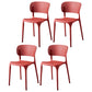Modern Indoor-Outdoor Plastic Dining Armchair Home Open Back Dining Side Chair Red 4 Piece Set Clearhalo ' kitchen&dining_furn' 'Dining Chairs' 'Dining Tables & Seating' 'dining_chair' 'furn' 'furn_dining_chair' 'Furniture' 'furniture_dining_chair' 'Kitchen & Dining Furniture' 'kitchen' 3854087