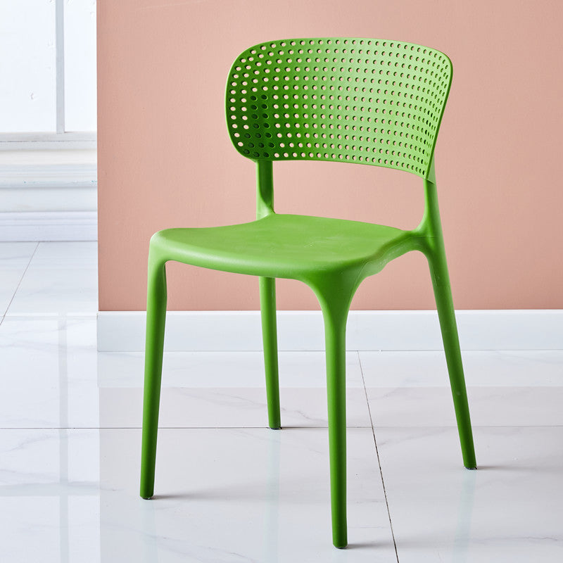 Modern Indoor-Outdoor Plastic Dining Armchair Home Open Back Dining Side Chair Green 1 Piece Clearhalo ' kitchen&dining_furn' 'Dining Chairs' 'Dining Tables & Seating' 'dining_chair' 'furn' 'furn_dining_chair' 'Furniture' 'furniture_dining_chair' 'Kitchen & Dining Furniture' 'kitchen' 3854089