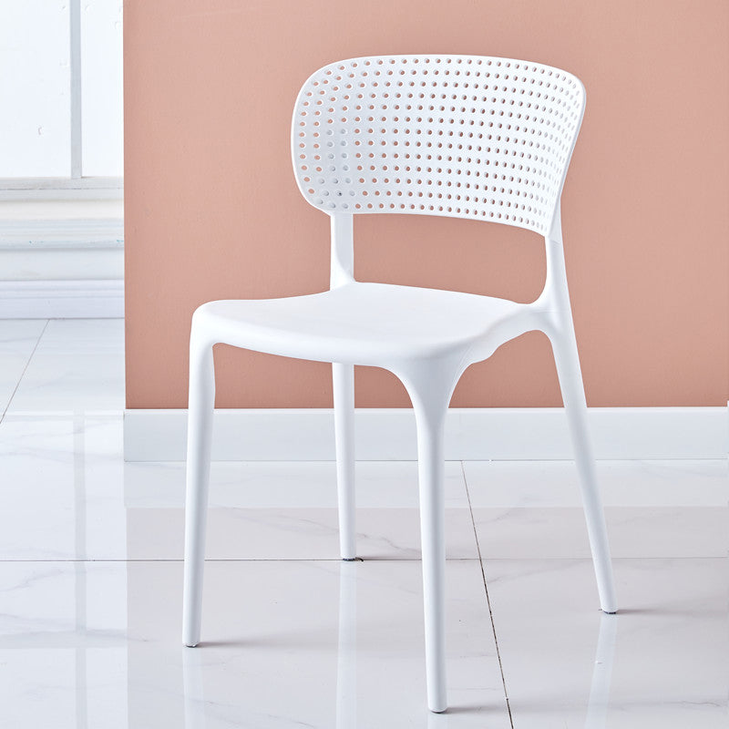 Modern Indoor-Outdoor Plastic Dining Armchair Home Open Back Dining Side Chair White 1 Piece Clearhalo ' kitchen&dining_furn' 'Dining Chairs' 'Dining Tables & Seating' 'dining_chair' 'furn' 'furn_dining_chair' 'Furniture' 'furniture_dining_chair' 'Kitchen & Dining Furniture' 'kitchen' 3854096