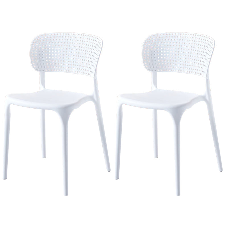Modern Indoor-Outdoor Plastic Dining Armchair Home Open Back Dining Side Chair White 2 Piece Set Clearhalo ' kitchen&dining_furn' 'Dining Chairs' 'Dining Tables & Seating' 'dining_chair' 'furn' 'furn_dining_chair' 'Furniture' 'furniture_dining_chair' 'Kitchen & Dining Furniture' 'kitchen' 3854097
