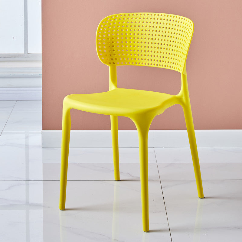 Modern Indoor-Outdoor Plastic Dining Armchair Home Open Back Dining Side Chair Yellow 1 Piece Clearhalo ' kitchen&dining_furn' 'Dining Chairs' 'Dining Tables & Seating' 'dining_chair' 'furn' 'furn_dining_chair' 'Furniture' 'furniture_dining_chair' 'Kitchen & Dining Furniture' 'kitchen' 3854099