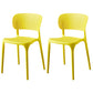 Modern Indoor-Outdoor Plastic Dining Armchair Home Open Back Dining Side Chair Yellow 2 Piece Set Clearhalo ' kitchen&dining_furn' 'Dining Chairs' 'Dining Tables & Seating' 'dining_chair' 'furn' 'furn_dining_chair' 'Furniture' 'furniture_dining_chair' 'Kitchen & Dining Furniture' 'kitchen' 3854100