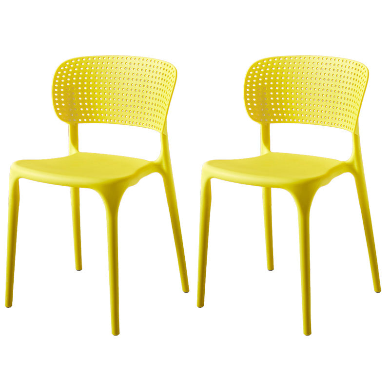 Modern Indoor-Outdoor Plastic Dining Armchair Home Open Back Dining Side Chair Yellow 2 Piece Set Clearhalo ' kitchen&dining_furn' 'Dining Chairs' 'Dining Tables & Seating' 'dining_chair' 'furn' 'furn_dining_chair' 'Furniture' 'furniture_dining_chair' 'Kitchen & Dining Furniture' 'kitchen' 3854100