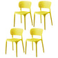Modern Indoor-Outdoor Plastic Dining Armchair Home Open Back Dining Side Chair Yellow 4 Piece Set Clearhalo ' kitchen&dining_furn' 'Dining Chairs' 'Dining Tables & Seating' 'dining_chair' 'furn' 'furn_dining_chair' 'Furniture' 'furniture_dining_chair' 'Kitchen & Dining Furniture' 'kitchen' 3854101