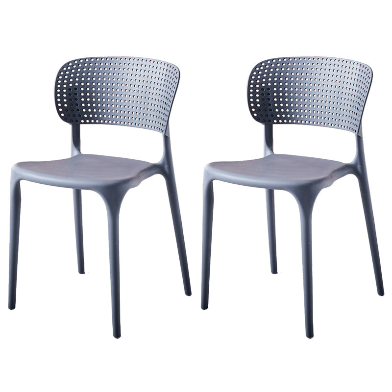 Modern Indoor-Outdoor Plastic Dining Armchair Home Open Back Dining Side Chair Grey 2 Piece Set Clearhalo ' kitchen&dining_furn' 'Dining Chairs' 'Dining Tables & Seating' 'dining_chair' 'furn' 'furn_dining_chair' 'Furniture' 'furniture_dining_chair' 'Kitchen & Dining Furniture' 'kitchen' 3854106