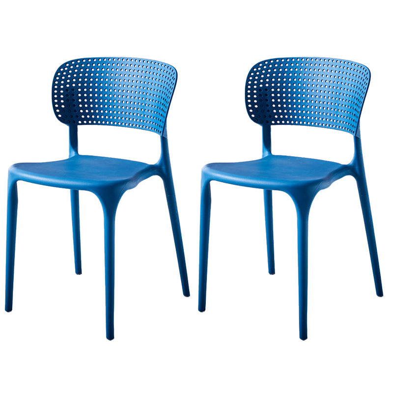 Modern Indoor-Outdoor Plastic Dining Armchair Home Open Back Dining Side Chair Dark Blue 2 Piece Set Clearhalo ' kitchen&dining_furn' 'Dining Chairs' 'Dining Tables & Seating' 'dining_chair' 'furn' 'furn_dining_chair' 'Furniture' 'furniture_dining_chair' 'Kitchen & Dining Furniture' 'kitchen' 3854109