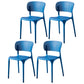 Modern Indoor-Outdoor Plastic Dining Armchair Home Open Back Dining Side Chair Dark Blue 4 Piece Set Clearhalo ' kitchen&dining_furn' 'Dining Chairs' 'Dining Tables & Seating' 'dining_chair' 'furn' 'furn_dining_chair' 'Furniture' 'furniture_dining_chair' 'Kitchen & Dining Furniture' 'kitchen' 3854110