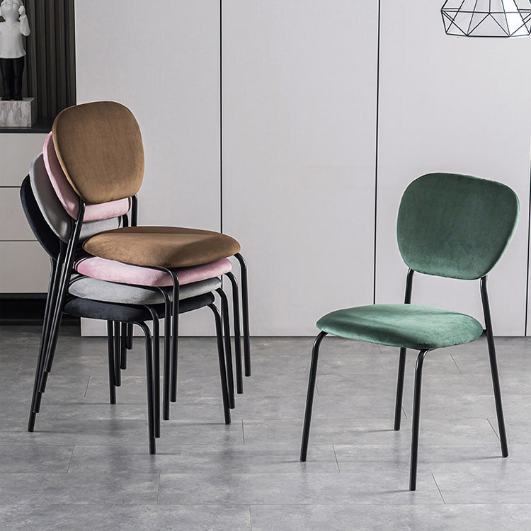 Open Back Armless Dining Chairs Upholstered Side Chairs with Metal Legs Clearhalo ' kitchen&dining_furn' 'Dining Chairs' 'Dining Tables & Seating' 'dining_chair' 'furn' 'furn_dining_chair' 'Furniture' 'furniture_dining_chair' 'Kitchen & Dining Furniture' 'kitchen' 3854111