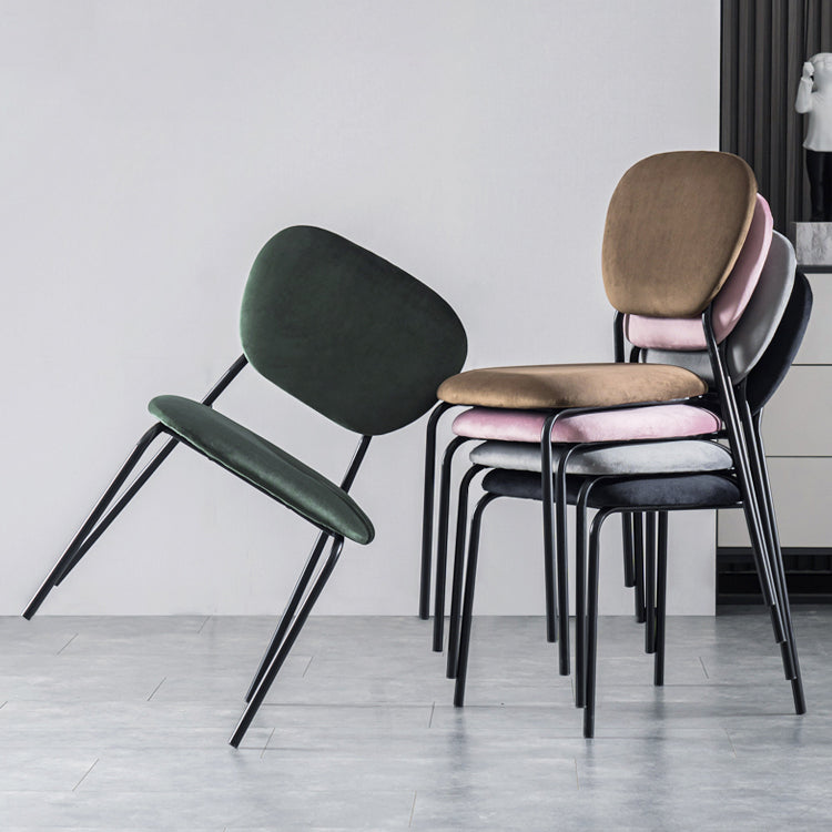 Open Back Armless Dining Chairs Upholstered Side Chairs with Metal Legs Clearhalo ' kitchen&dining_furn' 'Dining Chairs' 'Dining Tables & Seating' 'dining_chair' 'furn' 'furn_dining_chair' 'Furniture' 'furniture_dining_chair' 'Kitchen & Dining Furniture' 'kitchen' 3854113