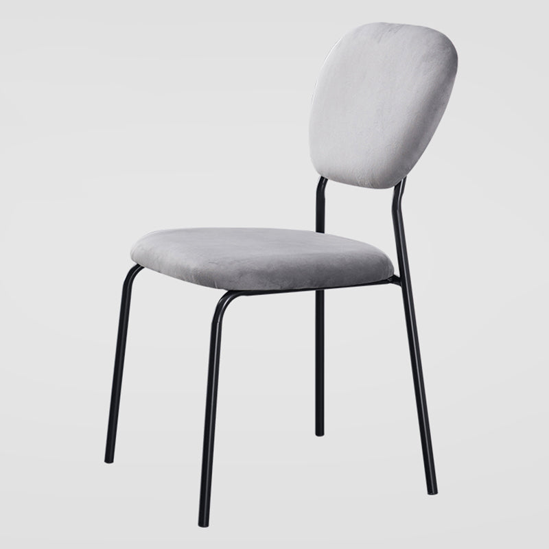 Open Back Armless Dining Chairs Upholstered Side Chairs with Metal Legs Grey 1 Piece Clearhalo ' kitchen&dining_furn' 'Dining Chairs' 'Dining Tables & Seating' 'dining_chair' 'furn' 'furn_dining_chair' 'Furniture' 'furniture_dining_chair' 'Kitchen & Dining Furniture' 'kitchen' 3854117