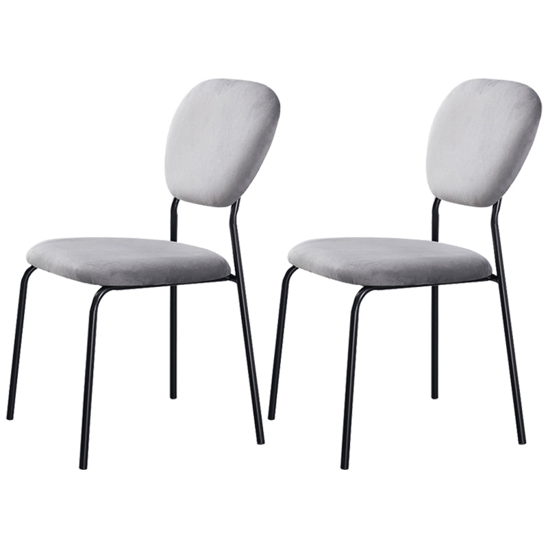 Open Back Armless Dining Chairs Upholstered Side Chairs with Metal Legs Grey 2 Piece Set Clearhalo ' kitchen&dining_furn' 'Dining Chairs' 'Dining Tables & Seating' 'dining_chair' 'furn' 'furn_dining_chair' 'Furniture' 'furniture_dining_chair' 'Kitchen & Dining Furniture' 'kitchen' 3854119