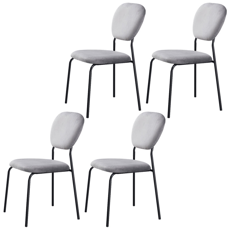 Open Back Armless Dining Chairs Upholstered Side Chairs with Metal Legs Grey 4 Piece Set Clearhalo ' kitchen&dining_furn' 'Dining Chairs' 'Dining Tables & Seating' 'dining_chair' 'furn' 'furn_dining_chair' 'Furniture' 'furniture_dining_chair' 'Kitchen & Dining Furniture' 'kitchen' 3854121