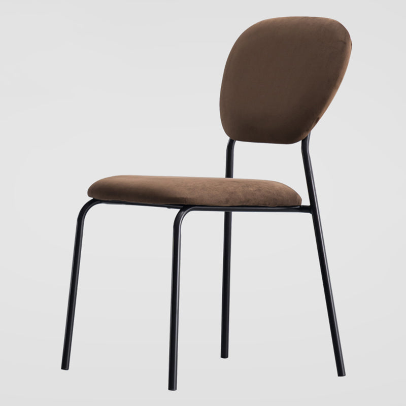 Open Back Armless Dining Chairs Upholstered Side Chairs with Metal Legs Brown 1 Piece Clearhalo ' kitchen&dining_furn' 'Dining Chairs' 'Dining Tables & Seating' 'dining_chair' 'furn' 'furn_dining_chair' 'Furniture' 'furniture_dining_chair' 'Kitchen & Dining Furniture' 'kitchen' 3854123