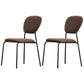 Open Back Armless Dining Chairs Upholstered Side Chairs with Metal Legs Brown 2 Piece Set Clearhalo ' kitchen&dining_furn' 'Dining Chairs' 'Dining Tables & Seating' 'dining_chair' 'furn' 'furn_dining_chair' 'Furniture' 'furniture_dining_chair' 'Kitchen & Dining Furniture' 'kitchen' 3854125