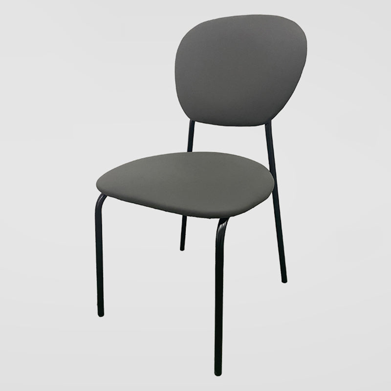 Open Back Armless Dining Chairs Upholstered Side Chairs with Metal Legs Dark Gray 1 Piece Clearhalo ' kitchen&dining_furn' 'Dining Chairs' 'Dining Tables & Seating' 'dining_chair' 'furn' 'furn_dining_chair' 'Furniture' 'furniture_dining_chair' 'Kitchen & Dining Furniture' 'kitchen' 3854130