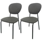 Open Back Armless Dining Chairs Upholstered Side Chairs with Metal Legs Dark Gray 2 Piece Set Clearhalo ' kitchen&dining_furn' 'Dining Chairs' 'Dining Tables & Seating' 'dining_chair' 'furn' 'furn_dining_chair' 'Furniture' 'furniture_dining_chair' 'Kitchen & Dining Furniture' 'kitchen' 3854131