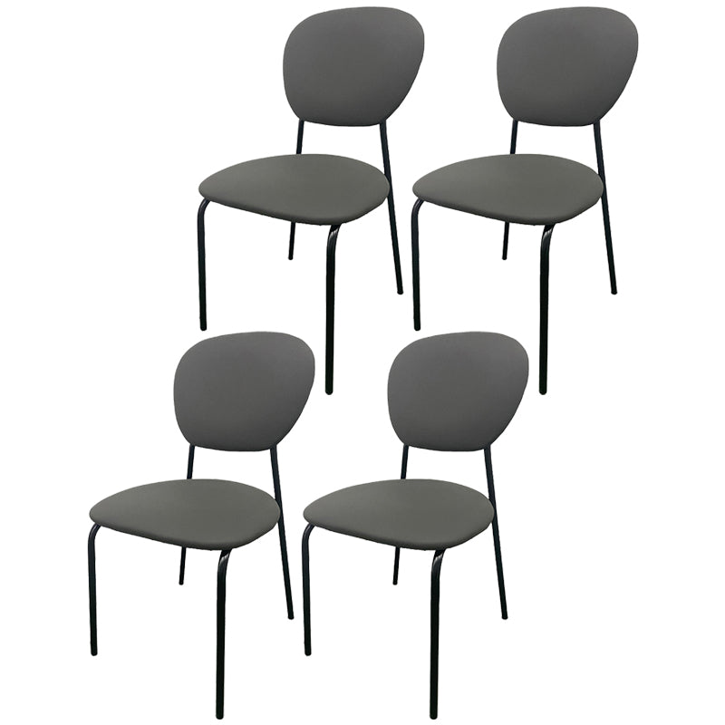 Open Back Armless Dining Chairs Upholstered Side Chairs with Metal Legs Dark Gray 4 Piece Set Clearhalo ' kitchen&dining_furn' 'Dining Chairs' 'Dining Tables & Seating' 'dining_chair' 'furn' 'furn_dining_chair' 'Furniture' 'furniture_dining_chair' 'Kitchen & Dining Furniture' 'kitchen' 3854133