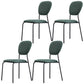 Open Back Armless Dining Chairs Upholstered Side Chairs with Metal Legs Green 4 Piece Set Clearhalo ' kitchen&dining_furn' 'Dining Chairs' 'Dining Tables & Seating' 'dining_chair' 'furn' 'furn_dining_chair' 'Furniture' 'furniture_dining_chair' 'Kitchen & Dining Furniture' 'kitchen' 3854136