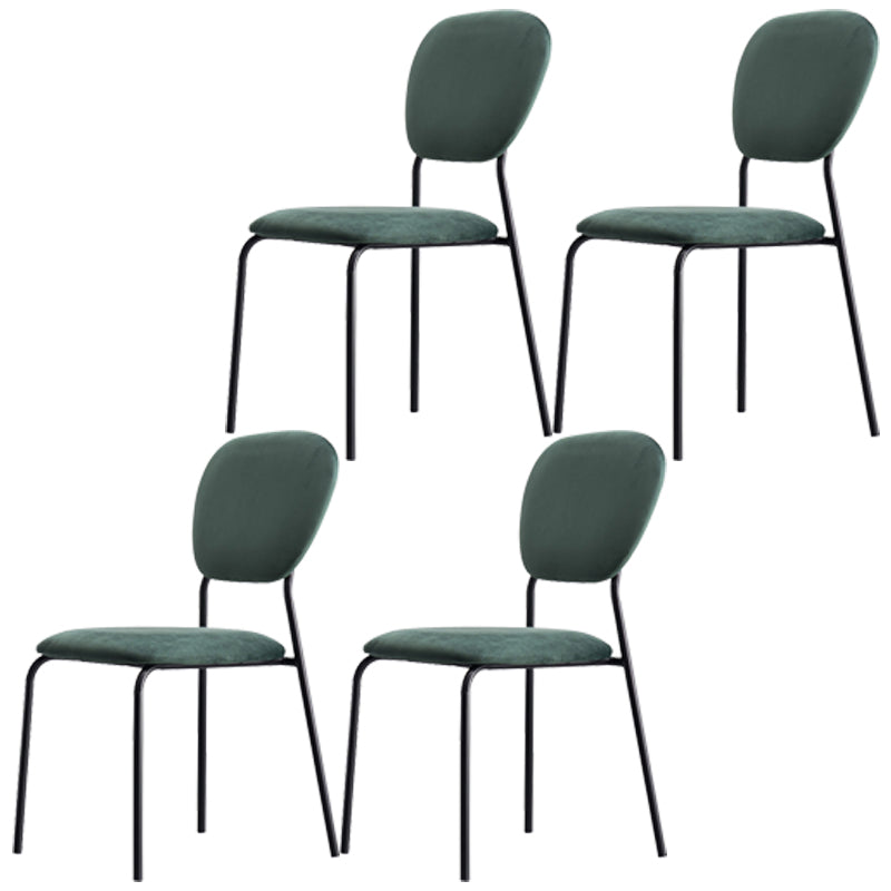 Open Back Armless Dining Chairs Upholstered Side Chairs with Metal Legs Green 4 Piece Set Clearhalo ' kitchen&dining_furn' 'Dining Chairs' 'Dining Tables & Seating' 'dining_chair' 'furn' 'furn_dining_chair' 'Furniture' 'furniture_dining_chair' 'Kitchen & Dining Furniture' 'kitchen' 3854136