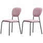 Open Back Armless Dining Chairs Upholstered Side Chairs with Metal Legs Pink 2 Piece Set Clearhalo ' kitchen&dining_furn' 'Dining Chairs' 'Dining Tables & Seating' 'dining_chair' 'furn' 'furn_dining_chair' 'Furniture' 'furniture_dining_chair' 'Kitchen & Dining Furniture' 'kitchen' 3854138