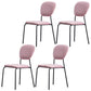 Open Back Armless Dining Chairs Upholstered Side Chairs with Metal Legs Pink 4 Piece Set Clearhalo ' kitchen&dining_furn' 'Dining Chairs' 'Dining Tables & Seating' 'dining_chair' 'furn' 'furn_dining_chair' 'Furniture' 'furniture_dining_chair' 'Kitchen & Dining Furniture' 'kitchen' 3854139