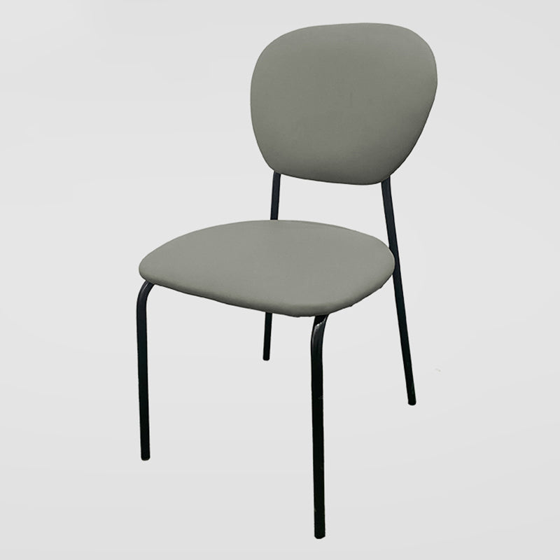 Open Back Armless Dining Chairs Upholstered Side Chairs with Metal Legs Light Gray 1 Piece Clearhalo ' kitchen&dining_furn' 'Dining Chairs' 'Dining Tables & Seating' 'dining_chair' 'furn' 'furn_dining_chair' 'Furniture' 'furniture_dining_chair' 'Kitchen & Dining Furniture' 'kitchen' 3854143