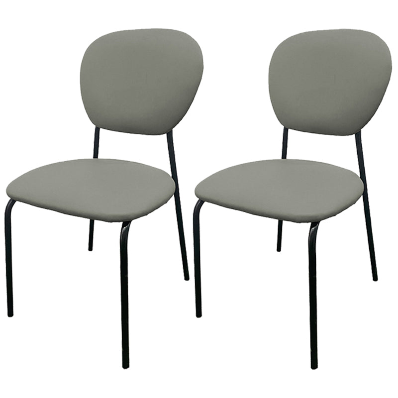 Open Back Armless Dining Chairs Upholstered Side Chairs with Metal Legs Light Gray 2 Piece Set Clearhalo ' kitchen&dining_furn' 'Dining Chairs' 'Dining Tables & Seating' 'dining_chair' 'furn' 'furn_dining_chair' 'Furniture' 'furniture_dining_chair' 'Kitchen & Dining Furniture' 'kitchen' 3854144